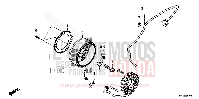 GENERATRICE de Africa Twin Méca DARKNESS BLACK METALLIC (NH463) de 2020